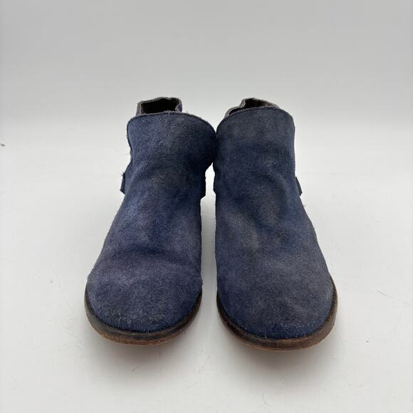 Free People Summit Blue Suede Ankle Boots Women's 38 US 8 Indie Boho - Picture 2 of 11